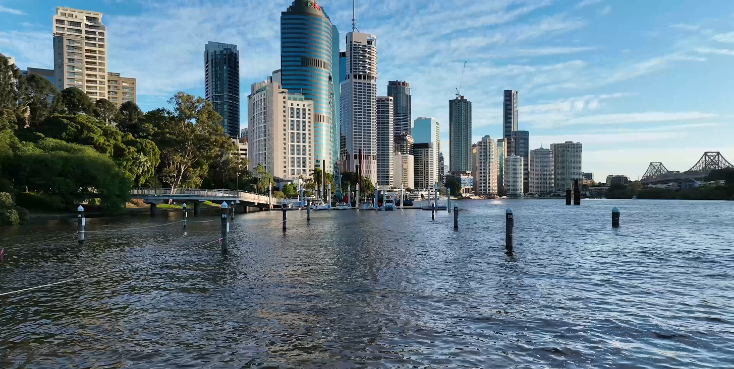 skyline with river