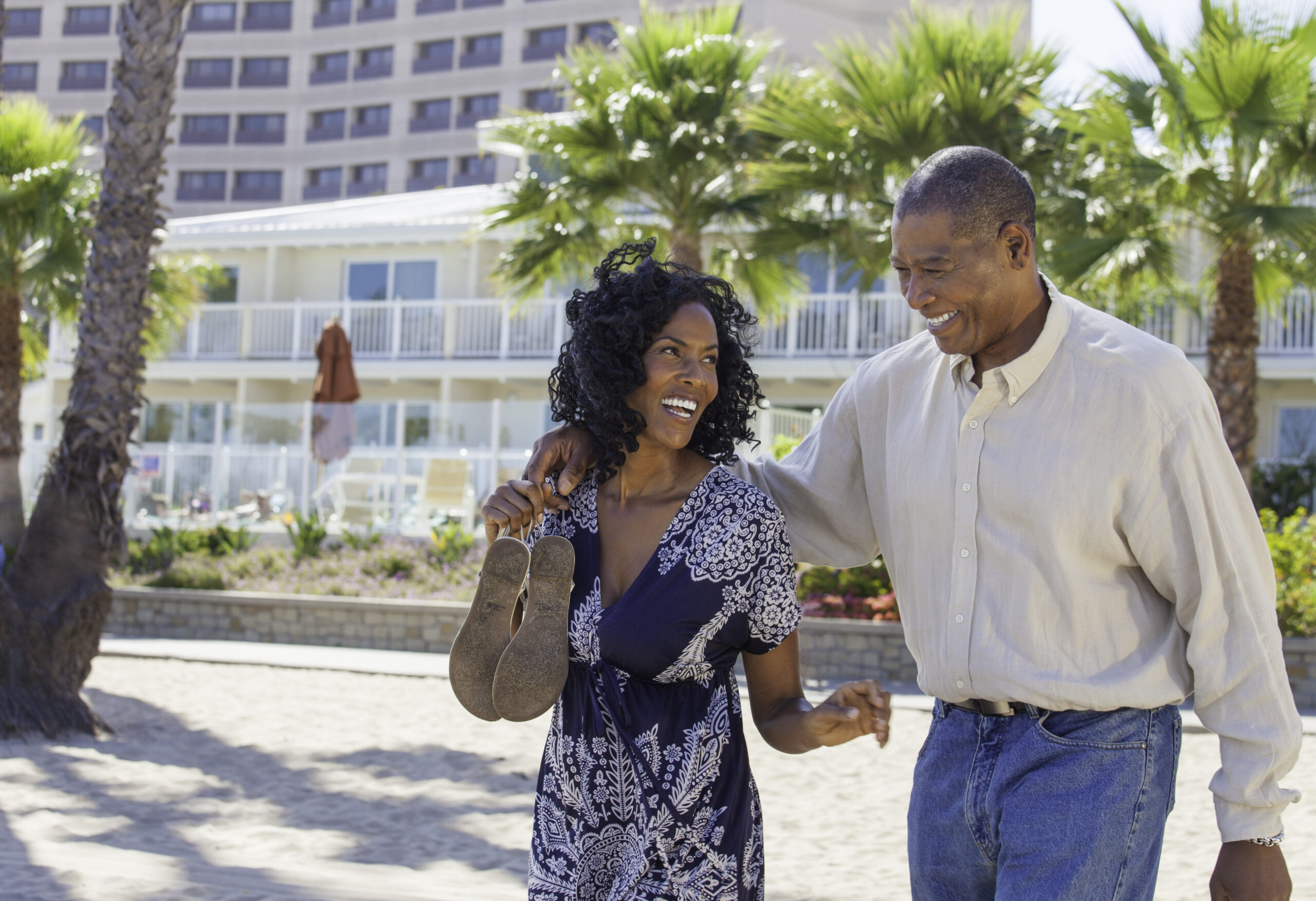 Playful mature couple.