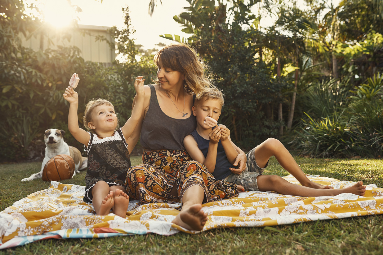 Family enjoying picnic