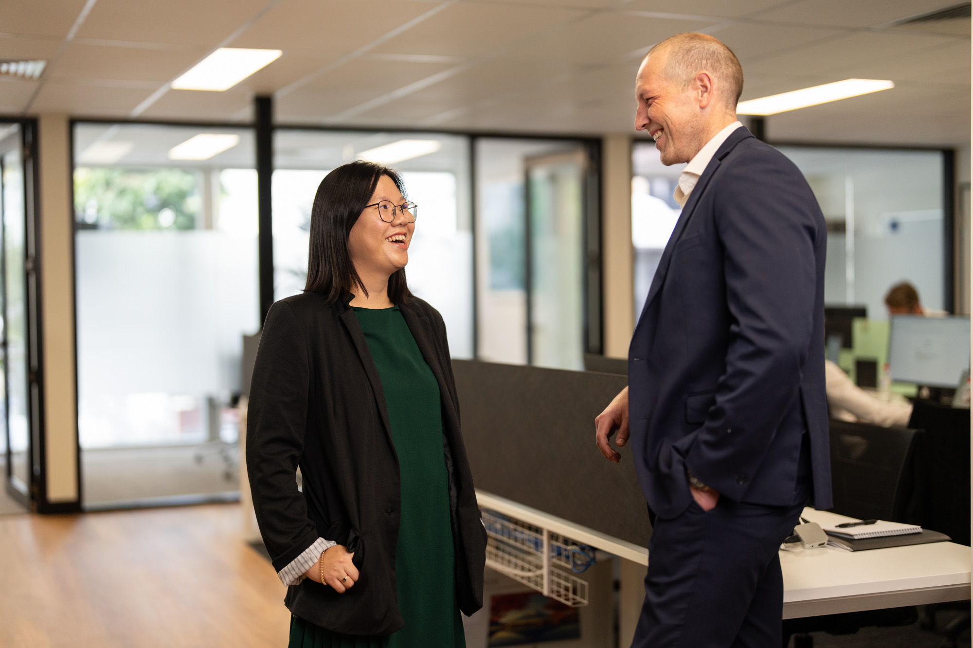 two colleagues talking